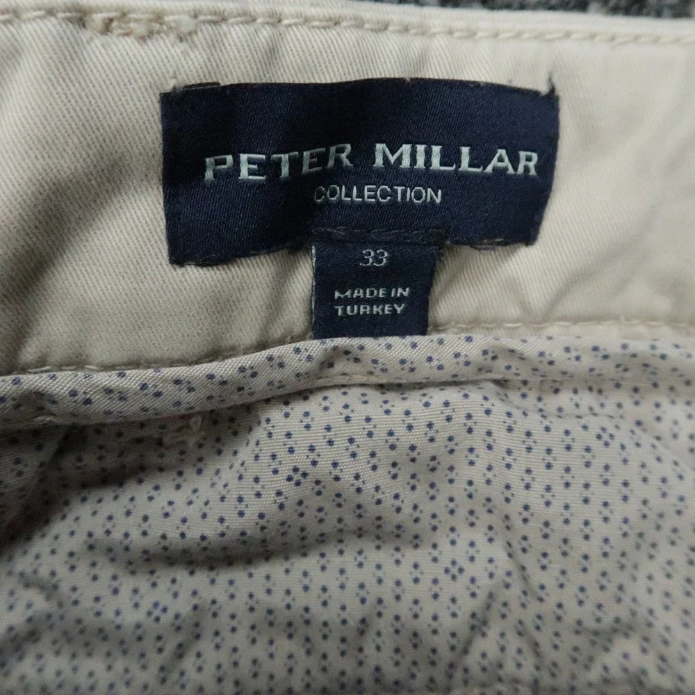 Peter Millar Pants Mens 33x30 Khaki Tan Concorde Garment Dyed Chino Stretch Golf